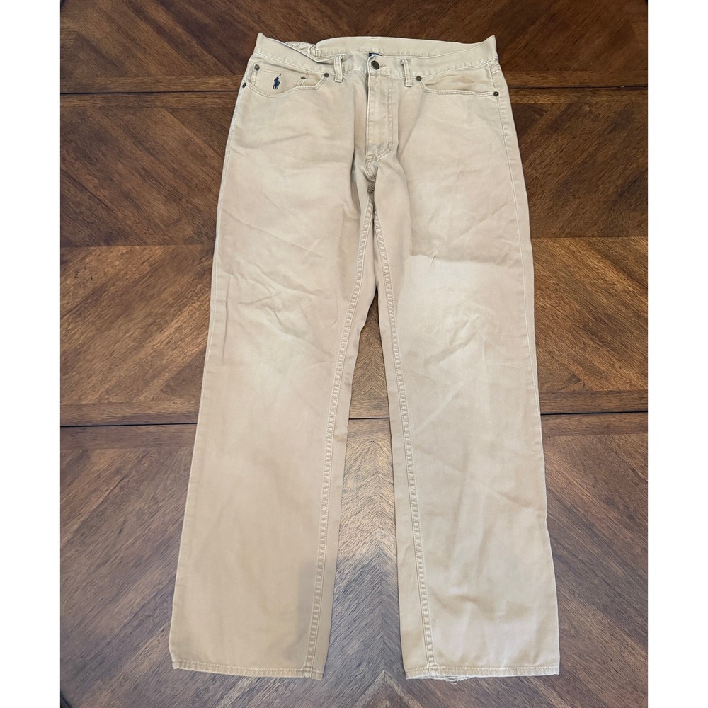 Polo Ralph Lauren Mens Tan Khaki Straight Leg Chino Pants 36/32 RN 41381‎